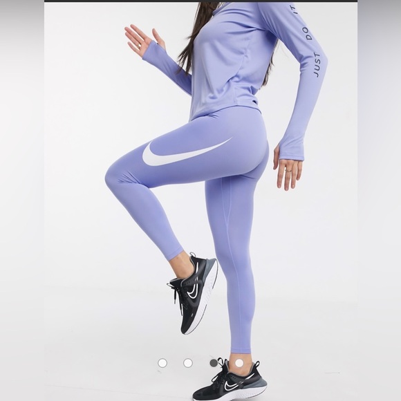 Nike Pants - Nike Size S Women's Lavender Swoosh High-Rise 7/8 Leggings